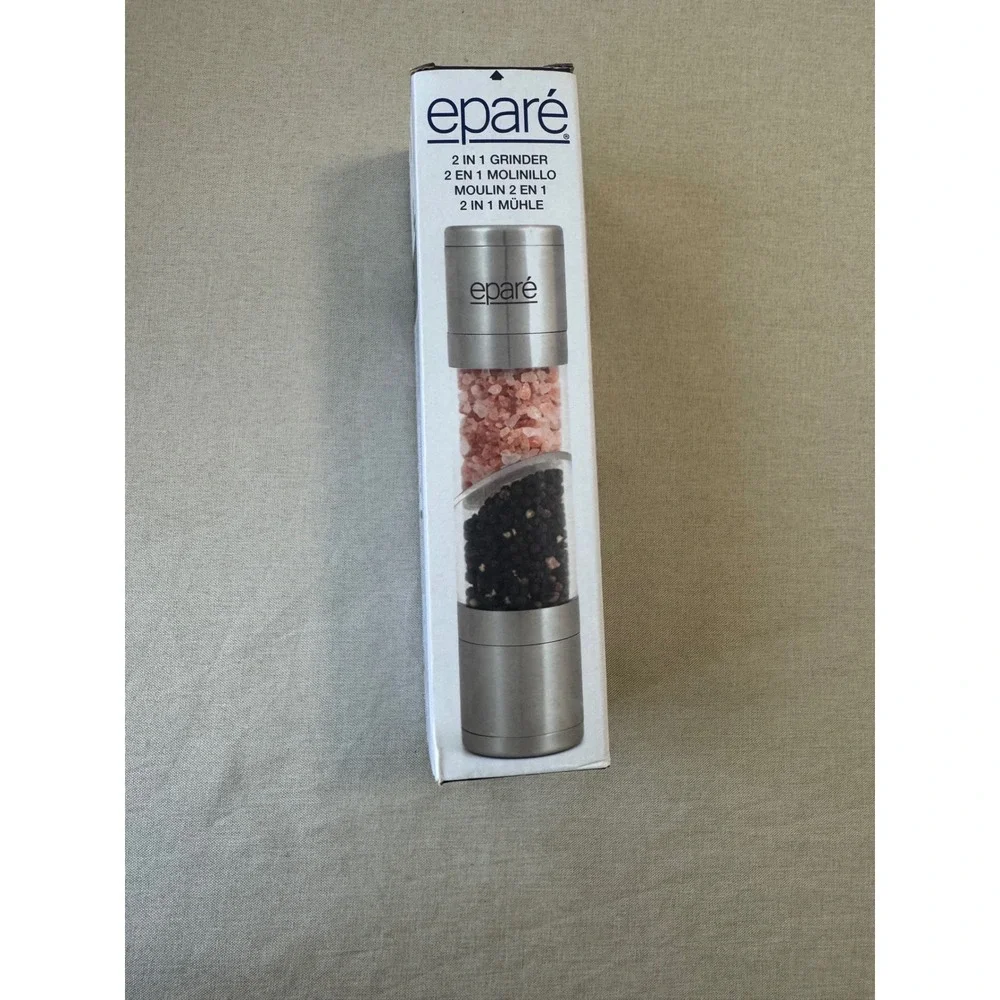 Epare 2 in 1 Grinder Salt Pepper Adjustable Stainless Steel New‎ Ceramic Mill
